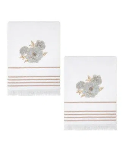 Nicole Miller Camille 2 Pack Cotton Towel Set In White