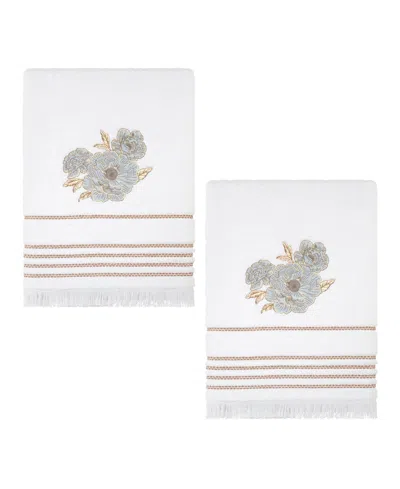 Nicole Miller Camille 2-pack Cotton Bath Towel Set In White