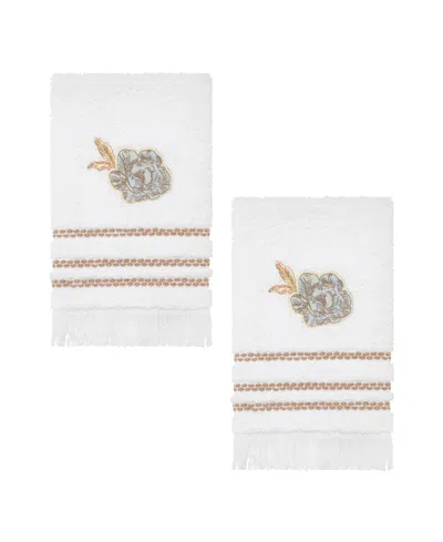 Nicole Miller Camille 2-pack Cotton Fingertip Towel Set In White