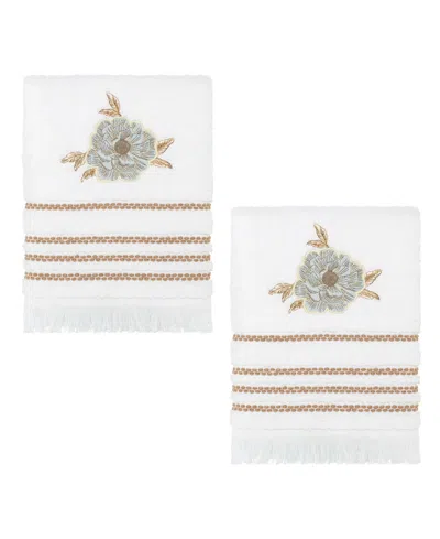 Nicole Miller Camille 2-pack Cotton Hand Towel Set In White