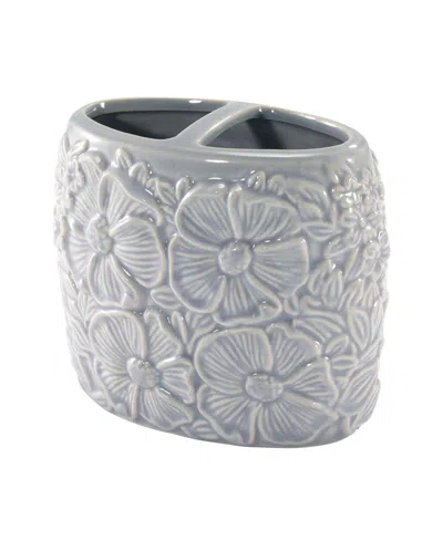 Nicole Miller Camille 4.13" Decorative Toothbrush Holder In Gray