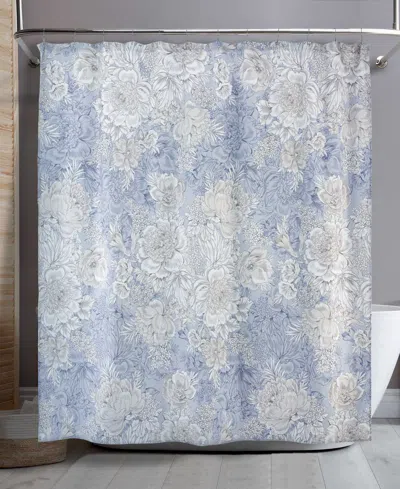 Nicole Miller Camille Decorative Shower Curtain, 72" X 72" In Blue