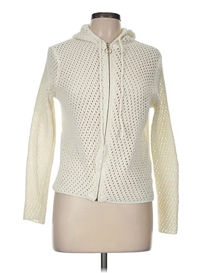 Pre-owned Nicole Miller Cardigan Sweater In Ivory
