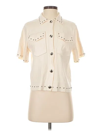 Pre-owned Nicole Miller Cardigan Sweater In Ivory