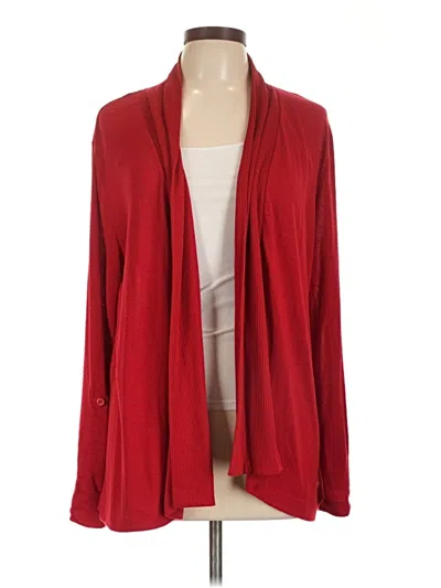 Pre-owned Nicole Miller Cardigan Sweater In Red