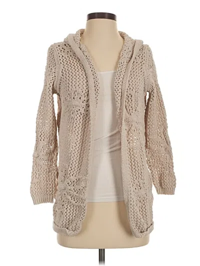Pre-owned Nicole Miller Cardigan Sweater In Tan