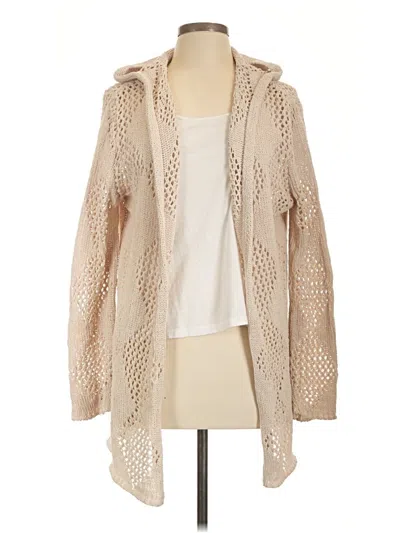 Pre-owned Nicole Miller Cardigan Sweater In Tan