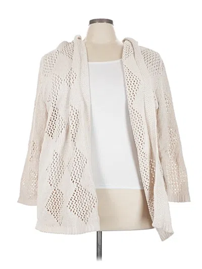 Pre-owned Nicole Miller Cardigan Sweater In White