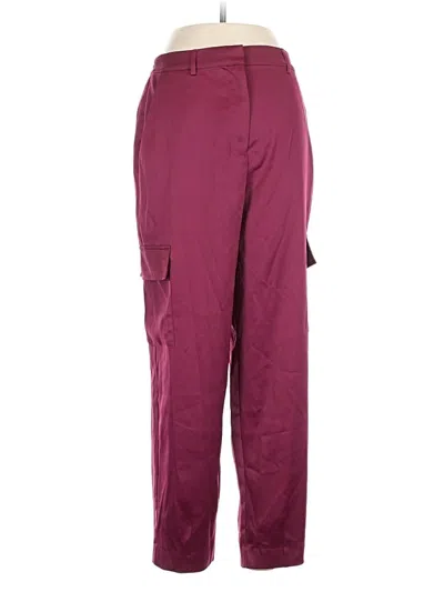 Pre-owned Nicole Miller Cargo Pants In Burgundy