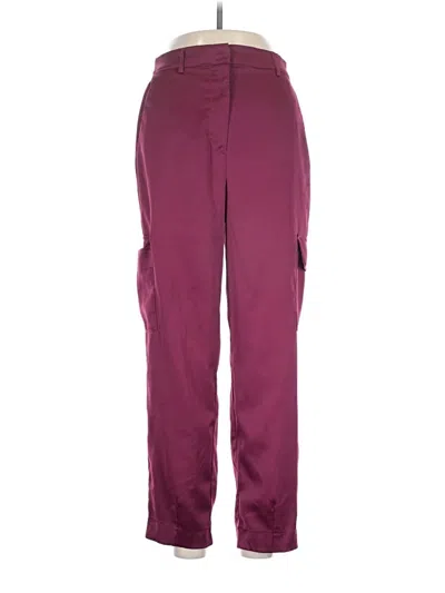 Pre-owned Nicole Miller Cargo Pants In Burgundy
