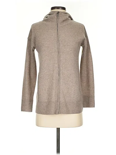 Pre-owned Nicole Miller Cashmere Cardigan Sweater In Tan