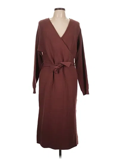 Pre-owned Nicole Miller Casual Dress In Burgundy