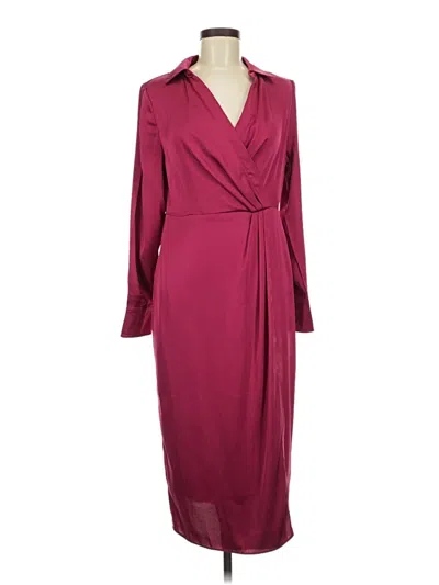 Pre-owned Nicole Miller Casual Dress In Burgundy