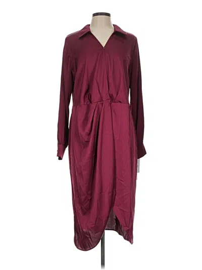 Pre-owned Nicole Miller Casual Dress In Burgundy