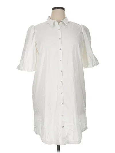 Pre-owned Nicole Miller Casual Dress In White