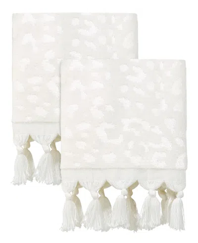 Nicole Miller Celina 2-pc. Hand Towel Set, 16" X 28" In White