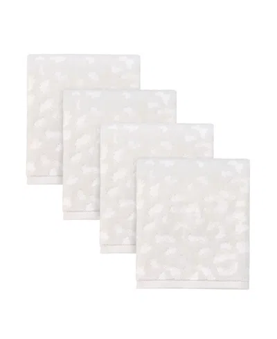 Nicole Miller Celina 4-pc. Washcloths, 13" X 13" In White