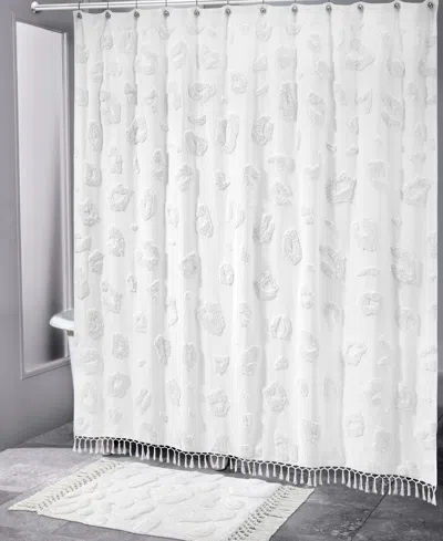 Nicole Miller Celina Shower Curtain, 72" X 72" In White