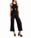 Nicole Miller Charli Stretch Crepe Halter Neck Jumpsuit In Very Black In Black