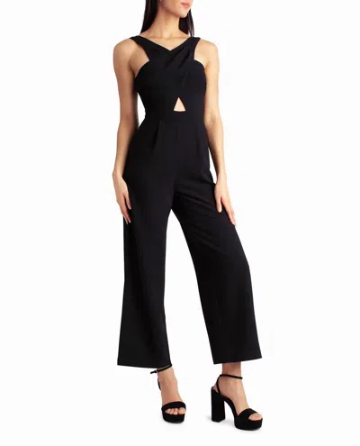Nicole Miller Charli Stretch Crepe Halter Neck Jumpsuit In Very Black