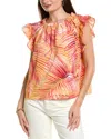 Nicole Miller Cinched Neck Blouse In Multi