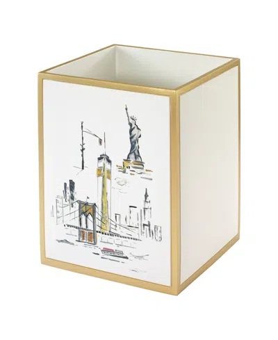 Nicole Miller City Girl 10" Wastebasket In White
