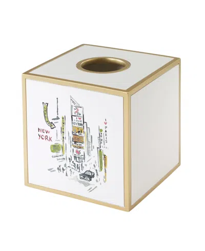 Nicole Miller City Girl 5.80" Tissue Box Cover In White