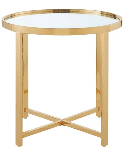 Nicole Miller Clarity End Table In Gold