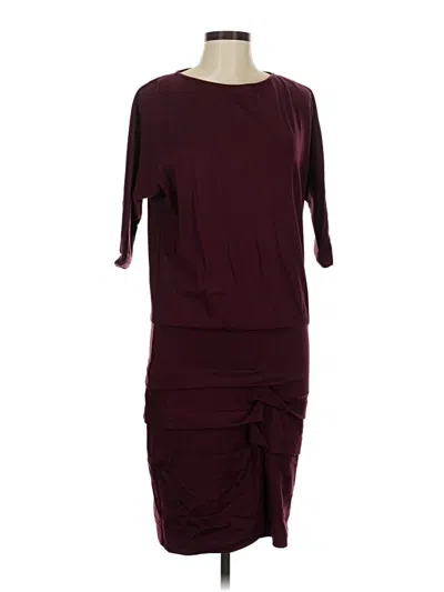 Pre-owned Nicole Miller Cocktail Dress In Burgundy