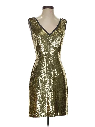 Pre-owned Nicole Miller Cocktail Dress In Gold