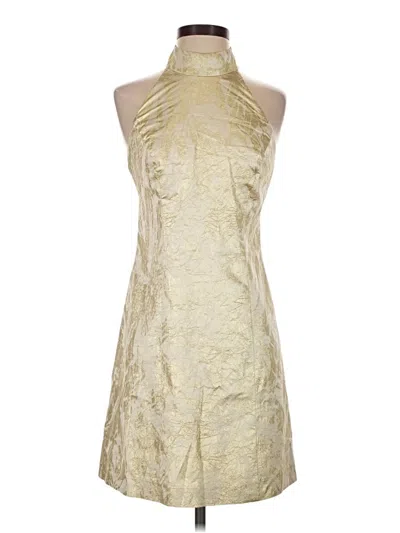 Pre-owned Nicole Miller Cocktail Dress In Gold
