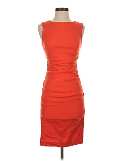Pre-owned Nicole Miller Cocktail Dress In Orange