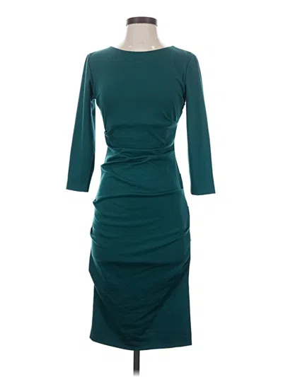Pre-owned Nicole Miller Cocktail Dress In Teal