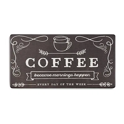 Nicole Miller Coffee Because Kitchen Mat In Brown