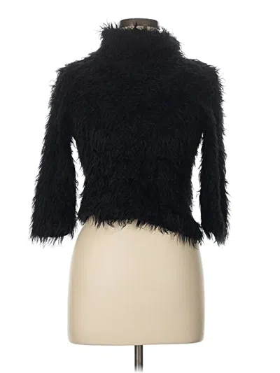 Pre-owned Nicole Miller Collection Cardigan Sweater In Black