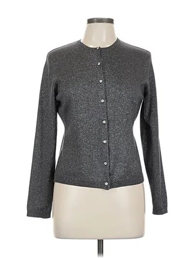 Pre-owned Nicole Miller Collection Cardigan Sweater In Gray