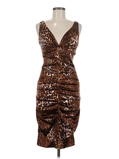 Pre-owned Nicole Miller Collection Cocktail Dress In Brown