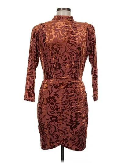 Pre-owned Nicole Miller Collection Cocktail Dress In Brown
