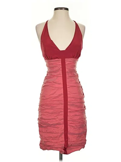 Pre-owned Nicole Miller Collection Cocktail Dress In Burgundy