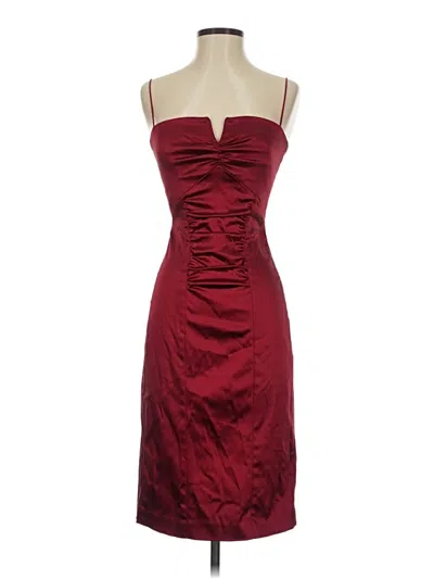 Pre-owned Nicole Miller Collection Cocktail Dress In Burgundy