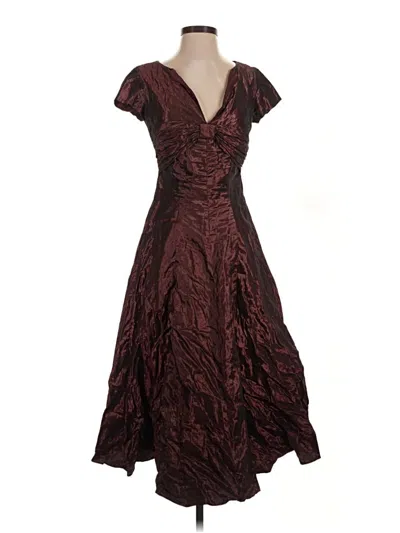 Pre-owned Nicole Miller Collection Cocktail Dress In Burgundy