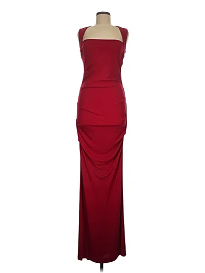 Pre-owned Nicole Miller Collection Cocktail Dress In Burgundy