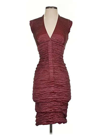 Pre-owned Nicole Miller Collection Cocktail Dress In Burgundy