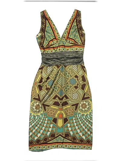Pre-owned Nicole Miller Collection Cocktail Dress In Green