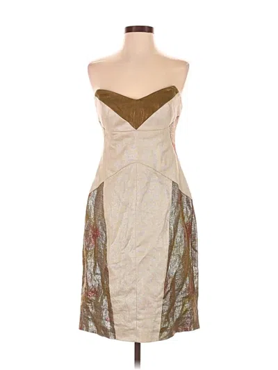 Pre-owned Nicole Miller Collection Cocktail Dress In Tan
