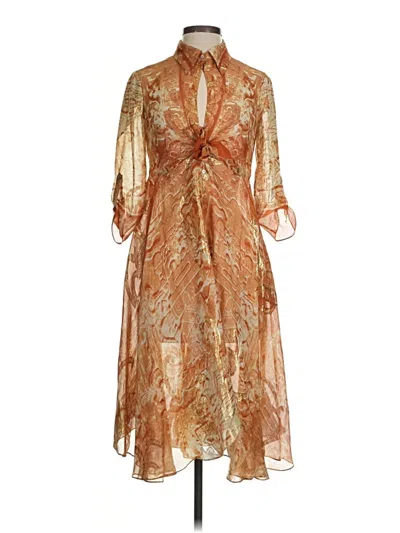 Pre-owned Nicole Miller Collection Kimono In Orange