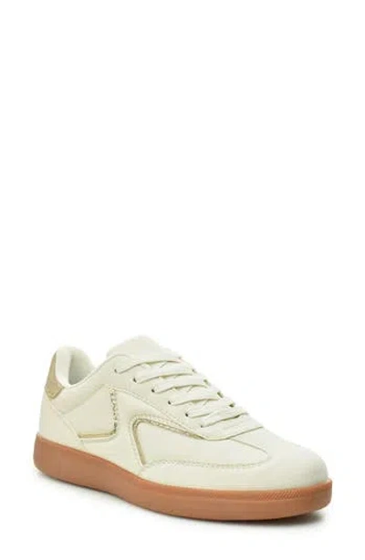 Nicole Miller Colorblock Low Top Sneaker In Beige Gold