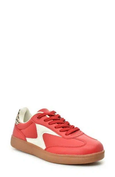 Nicole Miller Colorblock Low Top Sneaker In Red Spotted