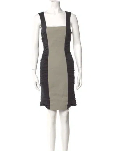 Pre-owned Nicole Miller Colorblock Pattern Mini Dress In Black