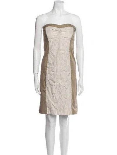 Pre-owned Nicole Miller Colorblock Pattern Mini Dress In Neutral